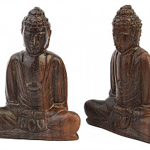 Meditating Buddha wood carving dark (Indonesia) 9cm