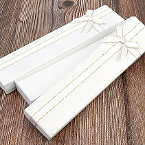 White bracelet gift box with ribbon 20 x 4.5 cm