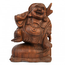 Buddha statuette made of wood 21.5 cm