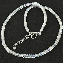 Moonstone necklace extra Ag 925/1000 cut lens