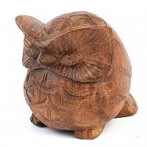 Owl dark wood carving 7cm