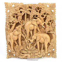 Elephants large relief plate 30cm