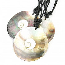 Pearl necklace circle + shiva shell 50mm