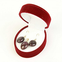 Ruby set of earrings and pendant Ag 925/1000