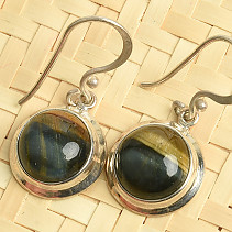 Tiger Eye Round earrings Ag 925/1000