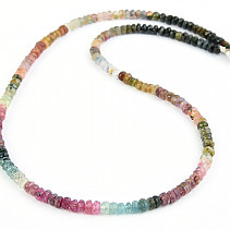 Mix faceted tourmaline necklace Ag 925/1000