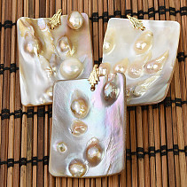 Pearl pearl pendant rectangle 50mm jewelry handle