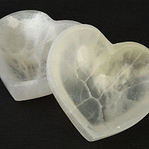 Selenite bowl heart shape about 14cm