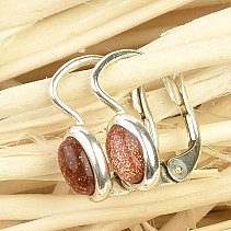 Aventurine synthetic sparkling earrings Ag 925/1000