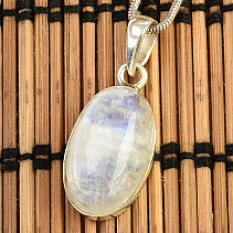 Moonstone silver pendant oval Ag 925/1000 5.23g