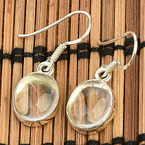 Crystal earrings oval Ag 925/1000 15 x 10mm