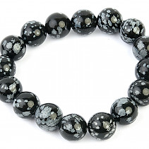 Flaky obsidian ball bracelet 12mm