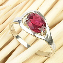 Ring tourmaline rubellite oval 8x6mm Ag 925/1000