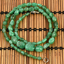 Polished emerald necklace 45cm Ag 925/1000 (15.9g)