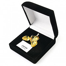 Jewelry set with ambers in a gift box Ag 925/1000 (4.58g)