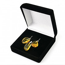 Jewelry set with ambers in a gift box Ag 925/1000 (4.48g)