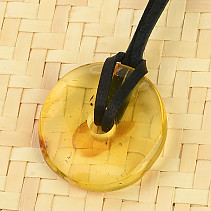 Amber Donut Leather Pendant (2.2g)