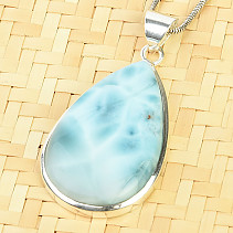 Silver pendant with larimar drop Ag 925/1000 12.3g