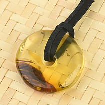 Donut Amber Pendant on Leather (2.5g)