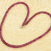 Rubín broušený náhrdelník Ag 925/1000 buttonky 25,3g (Indie)