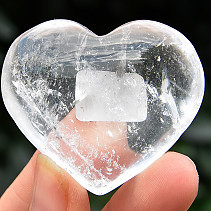 Smooth heart made of Brazil crystal 48g