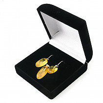 Jewelry set with ambers in a gift box Ag 925/1000 (3.84g)