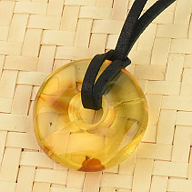 Amber Donut Leather Pendant (2g)