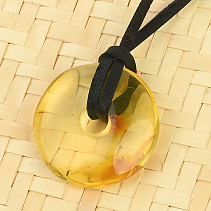 Amber Donut Leather Pendant (1.9g)