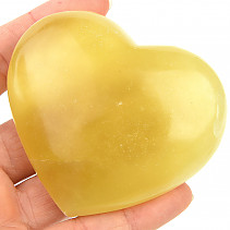 Hladké srdce ze žlutého kalcitu 162g (Pakistán)