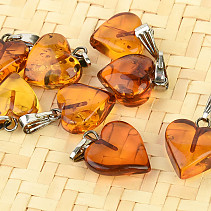 Pendant amber heart jewelry handle