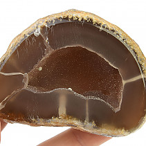 Brown agate geode with cavity 242 g