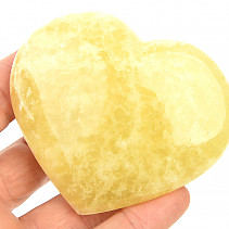 Hladké srdce ze žlutého kalcitu 150g (Pakistán)