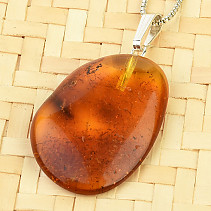 Amber irregular pendant, handle Ag 925/1000 (1.9 g)