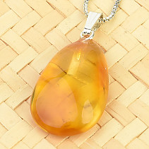 Amber pendant irregular Ag 925/1000 handle (1.4 g)