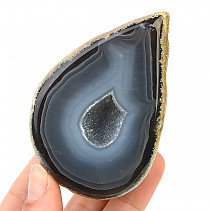 Agate geode grey-brown with cavity 242 g
