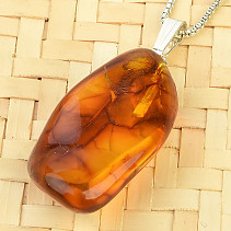 Amber pendant irregular Ag 925/1000 handle (2.5 g)