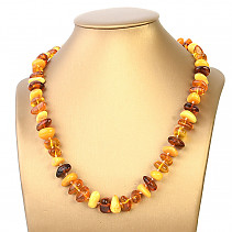 Smooth necklace with ambers, a mix of extra shades (52cm)
