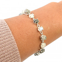 Diamond, moonstone bracelet Ag 925/1000 13.7 g