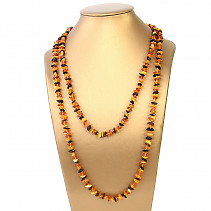 Amber necklace cut stones mix (128cm)