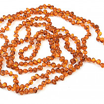 Honey amber necklace smooth stones (130cm)