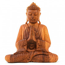 Praying Buddha wood carving from Indonesia 20cm
