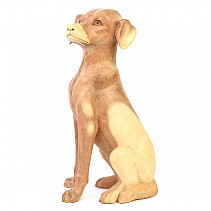 Sitting dog made of wood (40cm)