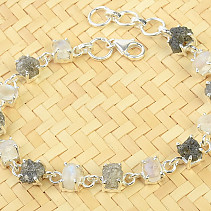 Diamond, moonstone bracelet Ag 925/1000 13.5 g