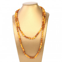 Amber necklace with cut stones (123cm)