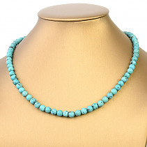 Turquoise necklace (USA) clasp Ag 925/1000 22.42 g