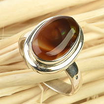 Fire agate ring Ag 925/1000 5.4g size 54