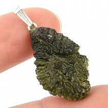 Moldavite pendant handle Ag 925/1000 3.5g Chlum