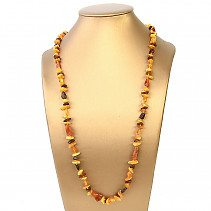 Amber necklace mix of cut stones (72cm)