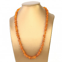 Necklace honey amber cut stones (62cm)
