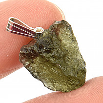 Moldavite pendant handle Ag 925/1000 1.7g Chlum